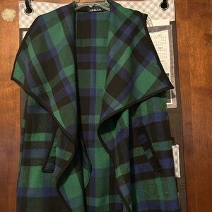 Plaid Green and Blue Women's Vest